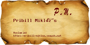 Pribill Miklós névjegykártya